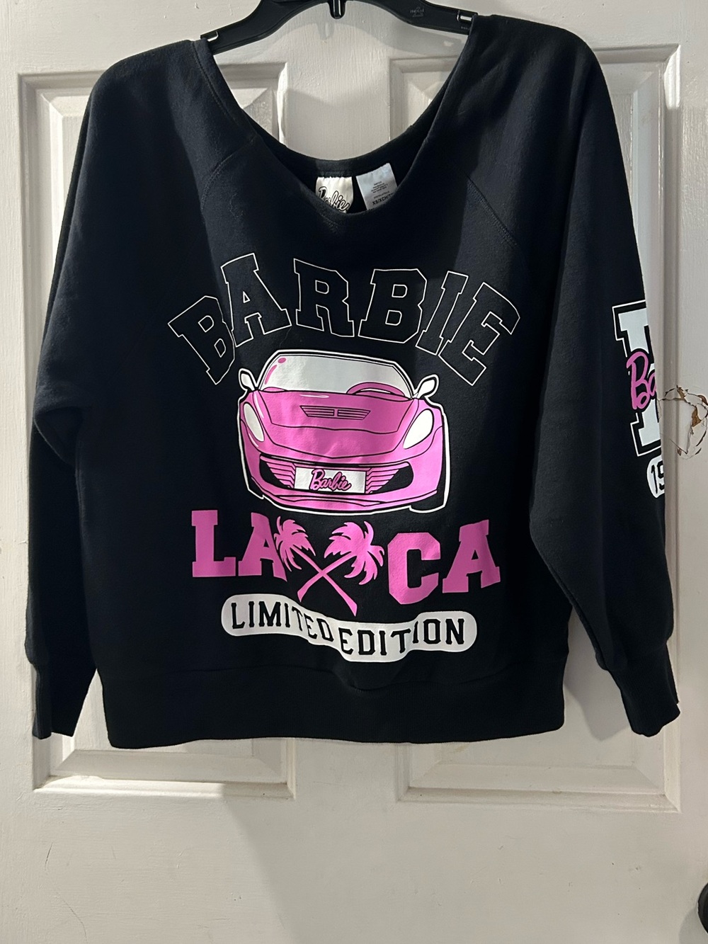 Barbie Black Sweatshirt with Pink Car Graphic